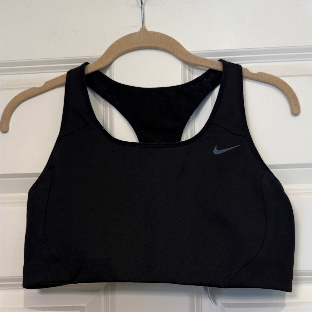 Nike Women's Black Sports Bra with Gray Logo